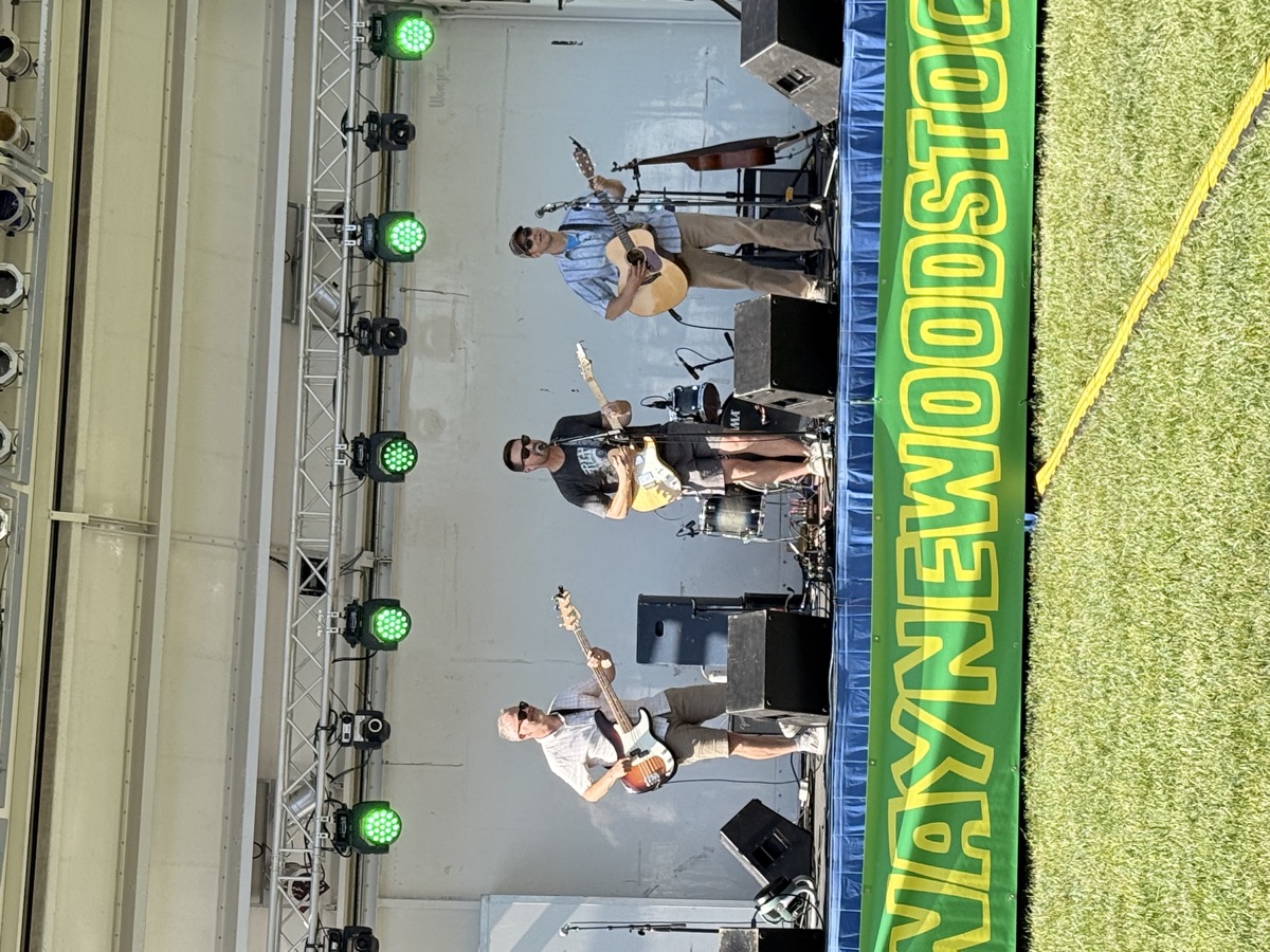 Three-piece band rocking the Waynewoodstock main stage